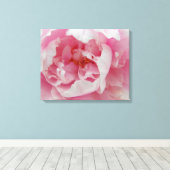 Zachte Roze Pioen Elegante Foto op Canvas Afdruk (Insitu (Houten vloer))