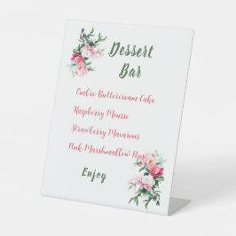 Zachte Roze Pioen & Eucalyptus Bloemendesign Reclamebord Met Voetstuk