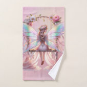 Zachte Roze Pioen Swing Fairy Prinses Meisjes Cust Bad Handdoek (Handdoek)