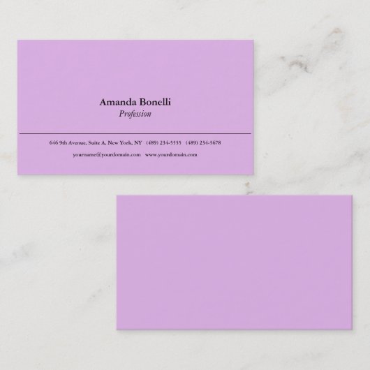 Zachte Roze Plain Minimalist Elegant Professional Visitekaartje (Voorkant / Achterkant)