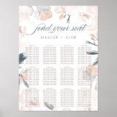 Zachte roze pony Wedding Seating Chart Poster (Voorkant)