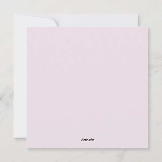 Zachte roze, prettige kerstvierkant fotokaart feestdagenkaart (Achterkant)