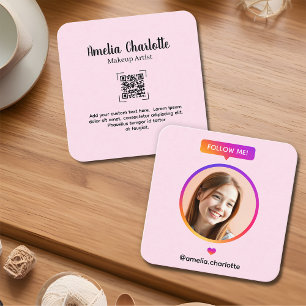 Zachte Roze Profielfoto Sociaal Media Netwerken Contactkaartje