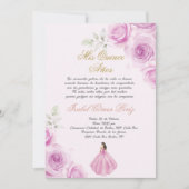 Zachte roze Quinceanera Spaans Kaart (Voorkant)