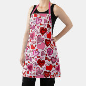 Zachte Roze Rode Harten Blush Liefde Patroon Schort (Insitu)