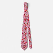 Zachte Roze Rode Harten Blush Liefde Patroon Stropdas (Voorkant)