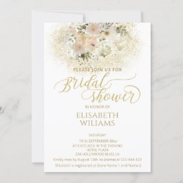 Zachte roze romantische bloem gouden kalligrafie kaart