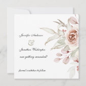 Zachte Roze Romantische Roos op Witte Bruiloft Save The Date (Achterkant)