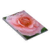 Zachte Roze Roos Bloemige Notitieboek (Rechterzijde)