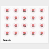 Zachte Roze Roos Met Liefde Sticker (Vel)