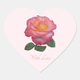 Zachte Roze Roos Met Liefde Sticker