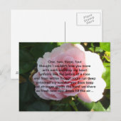 Zachte Roze Roos met Romantisch Vers Briefkaart (Voorkant / Achterkant)