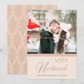 ZACHTE ROZE ROOS ROZE KERSTMIS HEEL GETROUWD FOTO FEESTDAGENKAART (Voorkant / Achterkant)