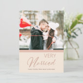 ZACHTE ROZE ROOS ROZE KERSTMIS HEEL GETROUWD FOTO FEESTDAGENKAART (Staand voorkant)