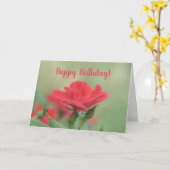 Zachte Roze Roze Birthday Kaart (Gele Bloem)