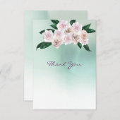 Zachte roze roze bloesems Weddenschap Dank je Bedankkaart (Voorkant / Achterkant)
