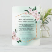 Zachte roze roze bloesems Weddenschap Kaart (Staand voorkant)
