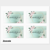 Zachte roze roze bloesems Weddenschap Rechthoekige Sticker (Vel)