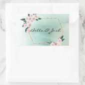 Zachte roze roze bloesems Weddenschap Rechthoekige Sticker (Tas)