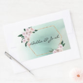Zachte roze roze bloesems Weddenschap Rechthoekige Sticker (Envelop)