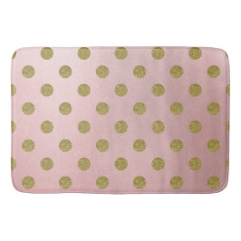 Zachte Roze Roze Gouden Glitter Glam Stippen Schat Badmat