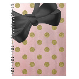 Zachte Roze Roze Gouden Glitter Glam Stippen Schat Notitieboek