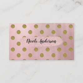 Zachte Roze Roze Gouden Glitter Glam Stippen Schat Visitekaartje