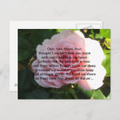 Zachte Roze Roze met Romantische Verse Briefkaart (Voorkant / Achterkant)