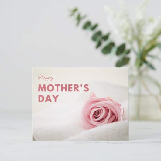 Zachte Roze Roze Moederdag Briefkaart (Staand voorkant)