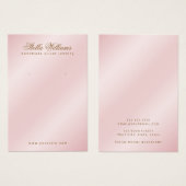 Zachte, roze, roze oorenkaart visitekaartje (Voorkant /achterkant)
