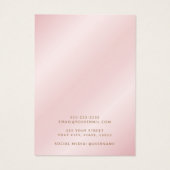 Zachte, roze, roze oorenkaart visitekaartje (Achterkant)