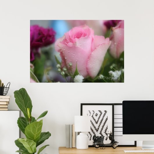 Zachte Roze Roze Poster (Thuiskantoor)