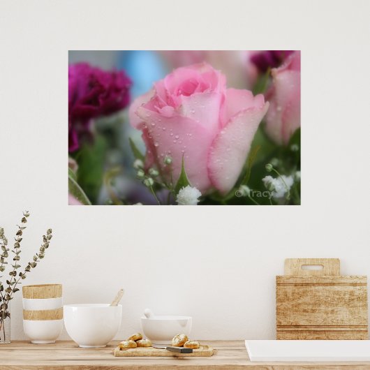 Zachte Roze Roze Poster (Keuken)