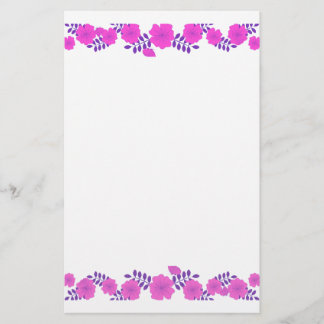 Zachte roze roze roze langwerpige rand briefpapier