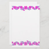 Zachte roze roze roze langwerpige rand briefpapier (Voorkant / Achterkant)