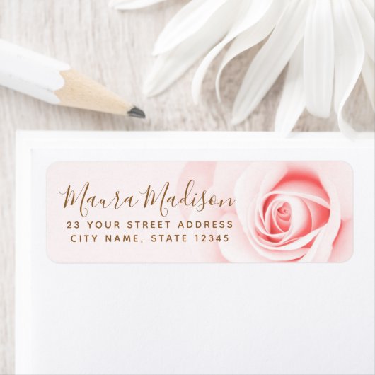 Zachte, roze roze roze roze spoel retouradres etiket (Insitu)