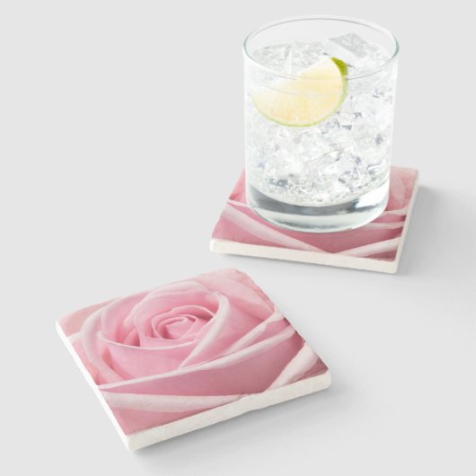 Zachte Roze Roze Stenen Onderzetter (Zijkant)