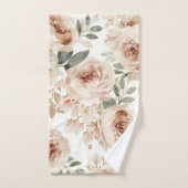 Zachte Roze Rozen Aquarel Bloemendruk Botanisch Bad Handdoek (Handdoek)