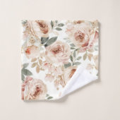 Zachte Roze Rozen Aquarel Bloemendruk Botanisch Bad Handdoek (Wasdoekje)