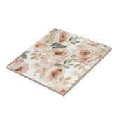 Zachte Roze Rozen Aquarel Bloemendruk Botanisch Tegeltje (Zijkant)