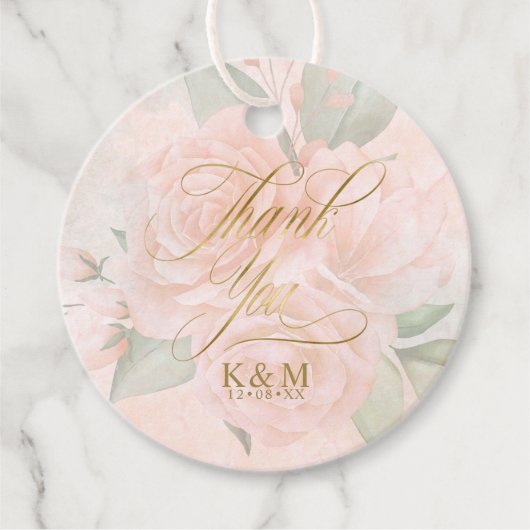 Zachte Roze Rozen Bedankt ID828 Bedankjes Labels (Voorkant)