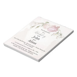 Zachte Roze Rozen & Bruid en Bruidegom Collectie Notitieblok
