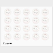 Zachte Roze Rozen & Bruid en Bruidegom Collectie Ronde Sticker (Vel)
