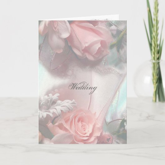 Zachte Roze Rozen Bruiloft Uitnodiging Kaart (Voorkant)