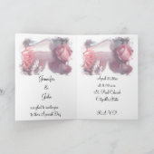 Zachte Roze Rozen Bruiloft Uitnodiging Kaart (Binnen)