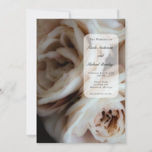 Zachte roze rozen Elegant Minimaal Huwelijk Kaart