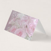 Zachte roze rozen en babybadkaart kaart (Voorkant)