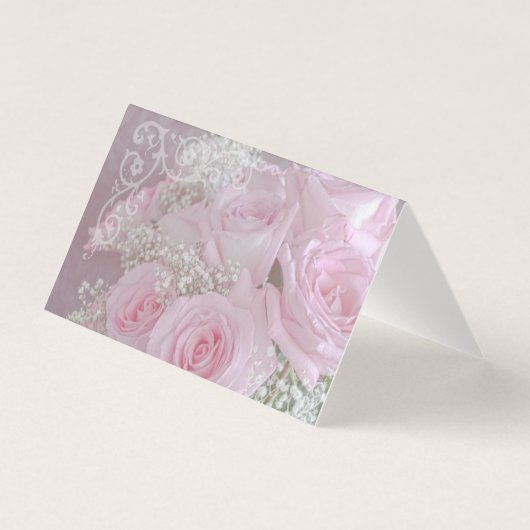 Zachte roze rozen en babybadkaart kaart (Voorkant)