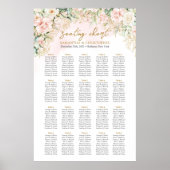 Zachte roze rozen groen goud 20 tafels Zitplaatsen Poster (Voorkant)