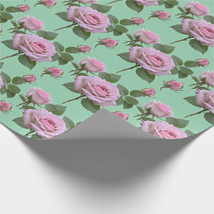 Zachte Roze Rozen Met Subtiele Lavendel Accenten Cadeaupapier